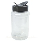 500ml Clear Cylindrical Round PET Plastic Spice Storage Jars with Shaker Caps