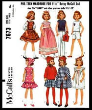 McCall's 7673 BARBIE Pattern Fashion Doll Wardrobe Dress Shoe Pant
