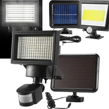 100LED Solar Powered Wall Light Outdoor Garden Motion Sensor Security Flood Lamp