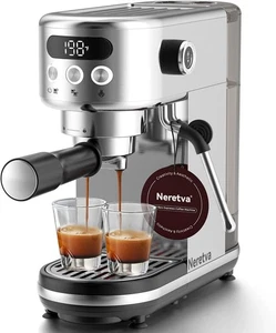  Espresso Machine 20 Bar, Super Compact Espresso Maker Stainless Steel Professio