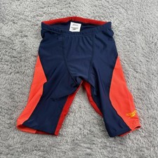 Speedo Eco ProLT Jammer Swimsuit Size 24 Navy Red Boys Swim Team UPF 50 New