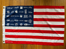 Corporate Flag of America 1.0: Adbusters vintage 2005 26"x23" -never been used.