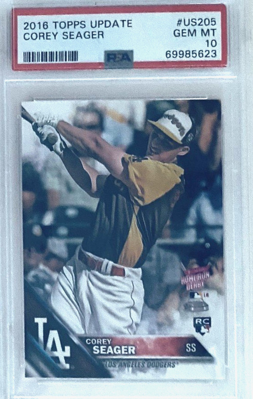 2016 Topps LA Dodgers Texas Rangers  Corey Seager   Rookie RC  # US205  PSA 10