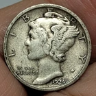 1924 (P) Mercury Dime 90% Silver Very Good VG/F nice coin