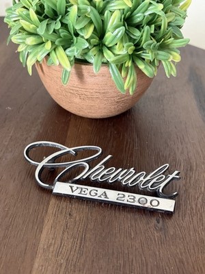 Chevy Vega 2300 Metal Trunk Emblem Badge OEM #9870383 VTG 1971-1972 Chevrolet