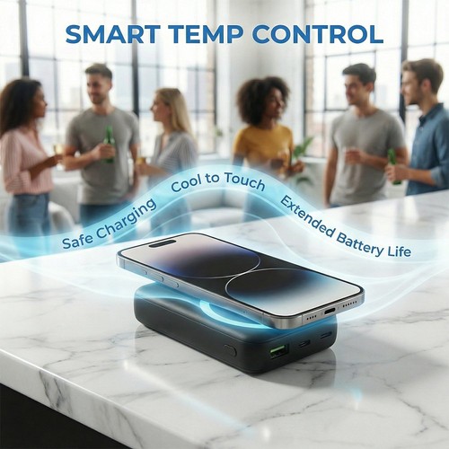 Magnetische Power Bank Handyakkus 10000mAh Tragbares Ladegerät Schnellladen - Bild 5 von 13