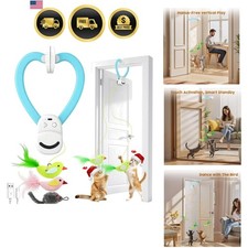 Indoor Cat Toy Flying Bird Feather Wand Exercise Enrichment Fun