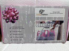 Baby Meleon Storage Caddy Pink Grey Nursery Organizer 16x11x8 Polyester Felt