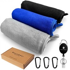 Fishing Towel, 3 Pack Microfiber Fishing Towels (16"x16") with Retractable Bu...