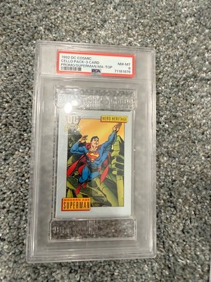 1992 Impel DC Cosmic Cards Promo 3-Card Cello Pack Sealed Superman Top PSA 8
