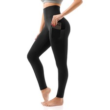 High Waisted Leggings with Pockets Women, Full Length Capri Buttery Soft Stre...