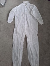 New Hooded Dust Suit Overall White Disposable Size XL Extra Large Front Zipper
