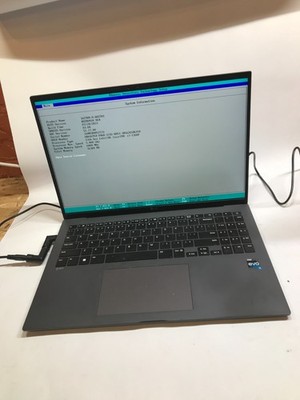 LG Gram 16Z90R 16'' Intel Core i7-1360P 16GB RAM NO SSD/OS Boots to BIOS READ