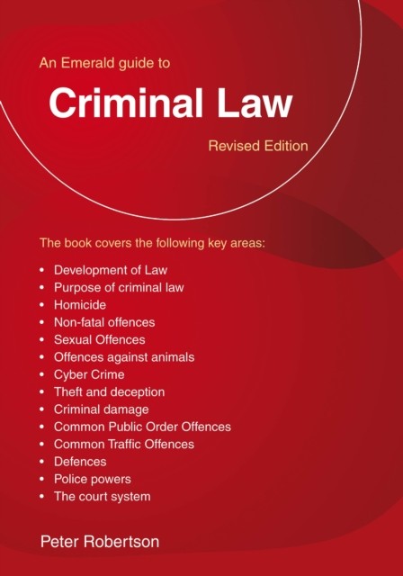 An Emerald Guide to Criminal Law by Peter Robinson PAPERBACK 9781802364682