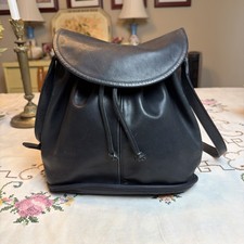 VTG 90s COACH DRAWSTRING FLAP POUCH SHOULDER BAG PURSE BLACK USA MADE 5748