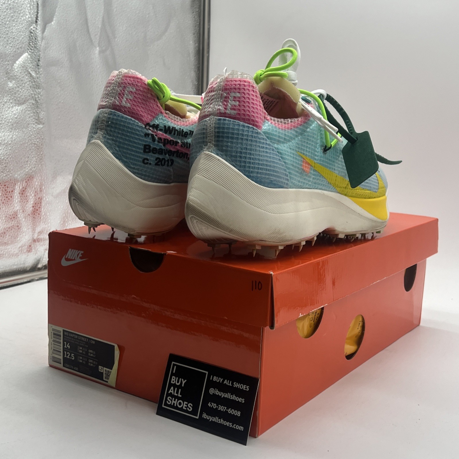 OFF WHITE X NIKE Taglia 14 Nike Off White x Vapor Street blu polarizzato con (CD8178 400)