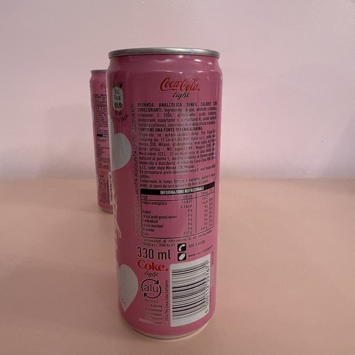 RARE Collector's Item Moschino X Coca Cola Light 330ml Pink Heart