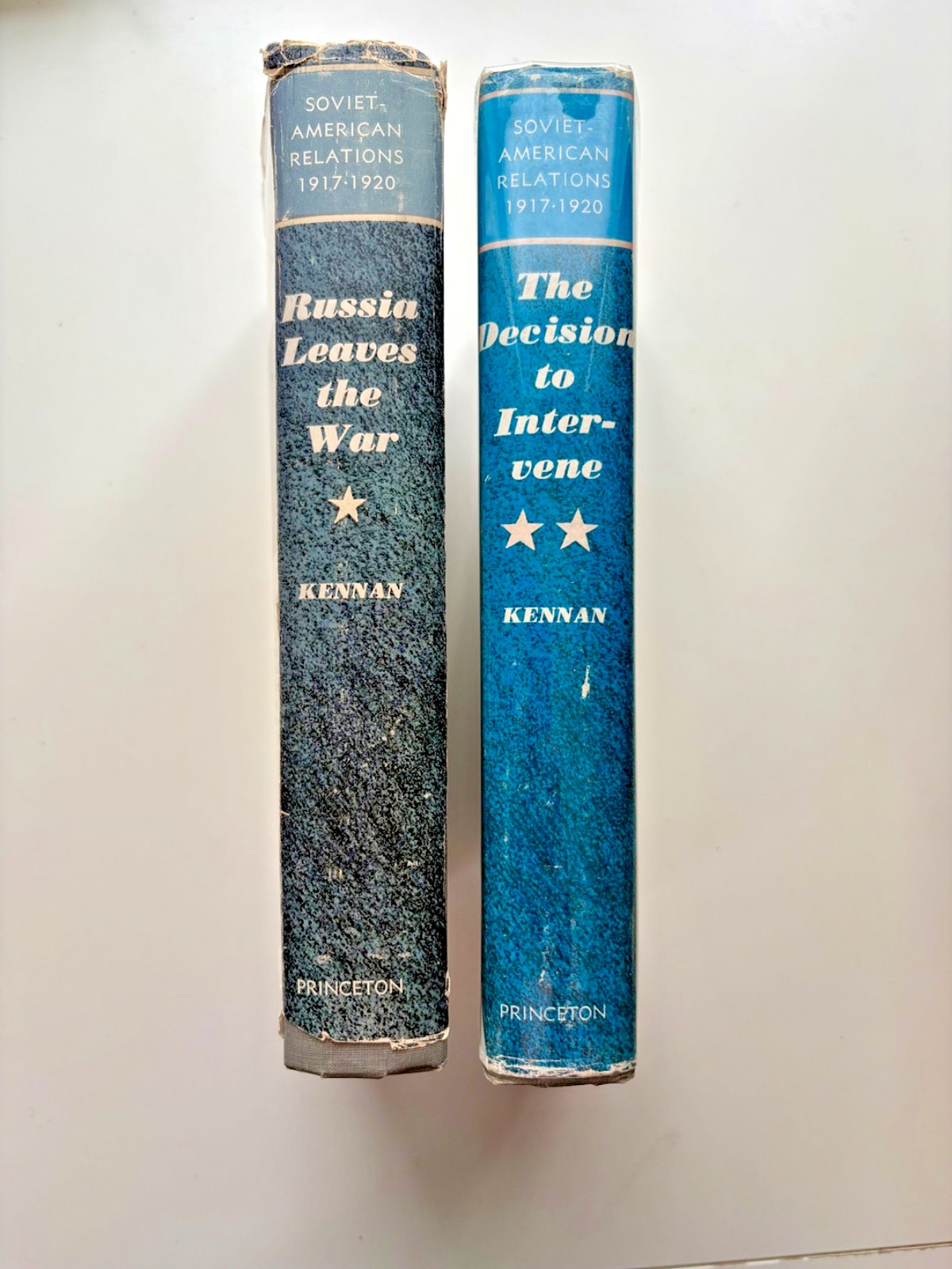 George Kennan, 2-volume 1st Eds., Russia Leaves the War & The Decision to Interv