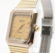 [ Exc+5 ] RADO DIASTAR 133.9541.3 Quartz Gold Dial 20mm Women's Watch from JAPAN