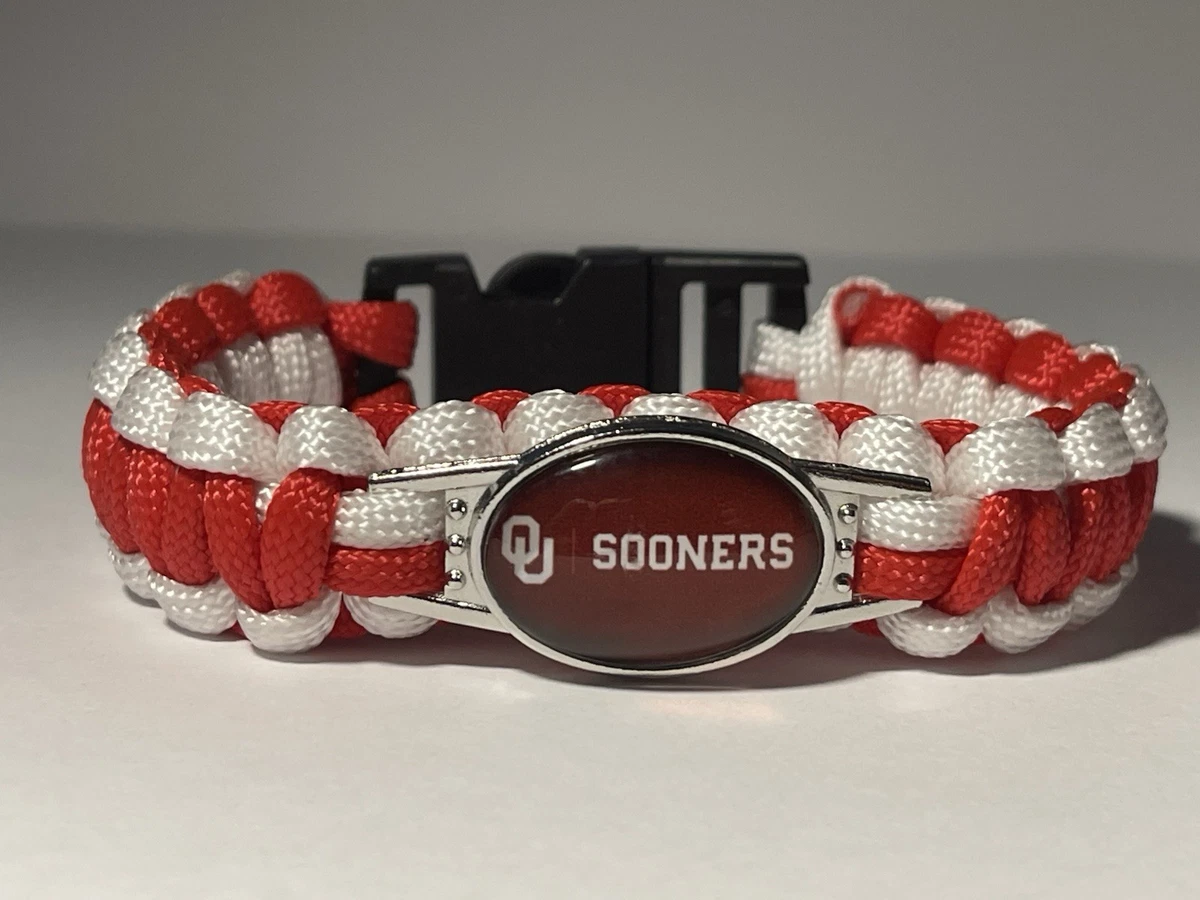 2 Charm Paracord Oklahoma Sooners NCAA - Ovale O Mini Tag Per Cane, Scarpe, Lacci