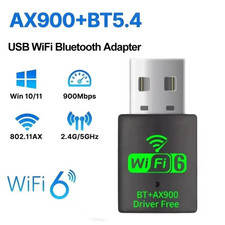 USB WiFi 6 Bluetooth 5.4 Adapter 900Mbps Dual Band 2.4/5GHz USB Dongle PC