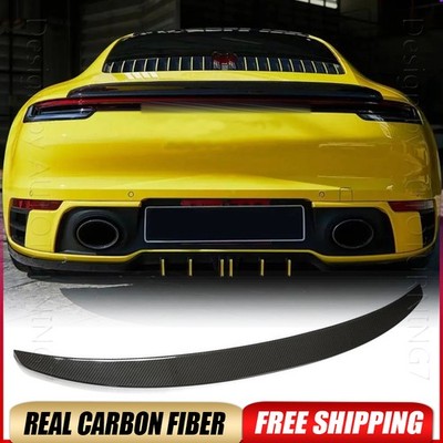 For Porsche 911 992 Carrera 4 S 4S 19UP Dry Carbon Rear Trunk Spoiler Wing Lip
