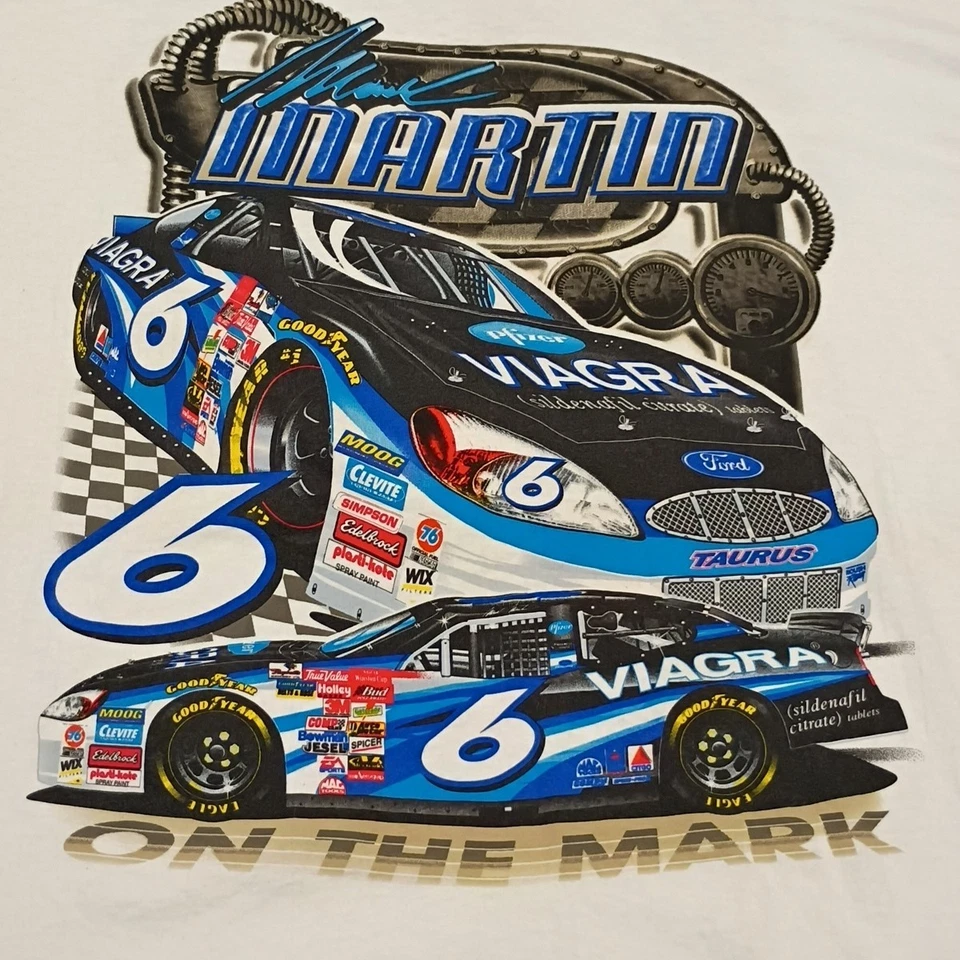 👾Camisa Mark Martin #6 Nascar Roush Racing Viagra Vintage Anos 90 Tamanho XL 22x30 - Imagem 2 de 4