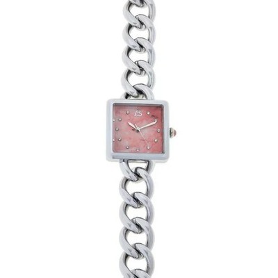 Colleen Lopez Square Rhodonite Dial Curb Link Chain Bracelet Watch. 6\