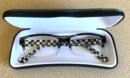 MacKenzie-Childs Readers 3.00 Reading Glasses &Hard Case COURTLY CHECK 99023-005