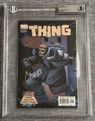EBON MOSS-BACHRACH SIGNED MARVEL FANTASTIC FOUR THE THING COMIC BOOK BECKETT COA