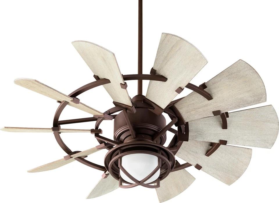 Quorum Windmill 44" Ceiling Fan - Weathered Oak/Weathered Oak 10-Blade - Image 4 of 4