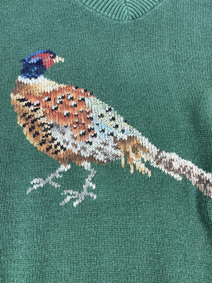 Винтажный Stoney Creek фазан лес зеленый свитер мужской XL птица охоты клуб США - Изображение 2 из 4