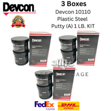 3 SET DEVCON 10110 PLASTIC STEEL PUTTY A 1 lb. Kit New Sealant FREE SHIPPING