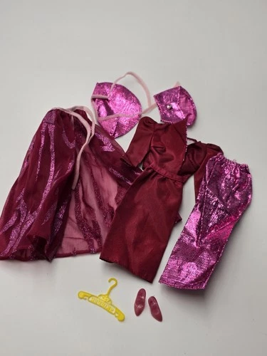 Barbie Mix ’n’ Match Spectacular Fashions VTG 80'sSet 6 + Glitter Heels & Hanger