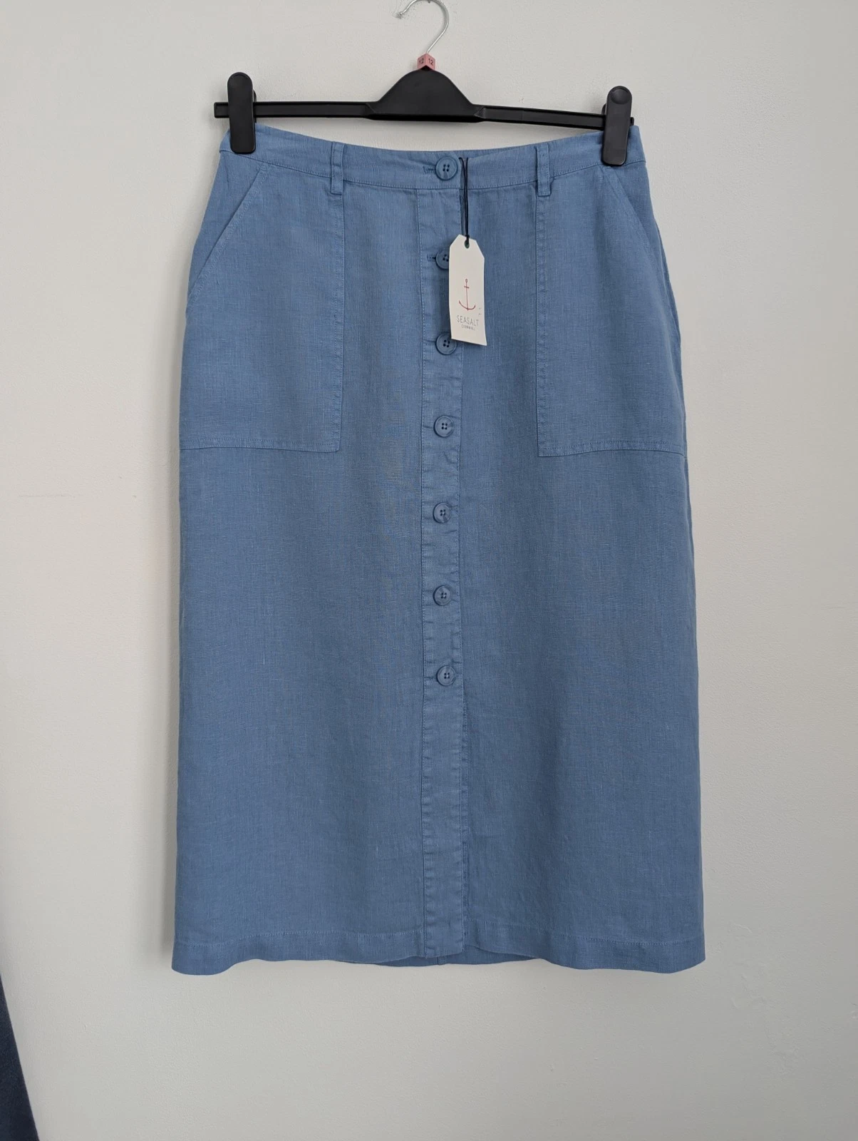 Seasalt Cornwall Roswell Farm II Linen Midi Skirt Sea Blue Size 12 BNWT
Opens in a new window or tab