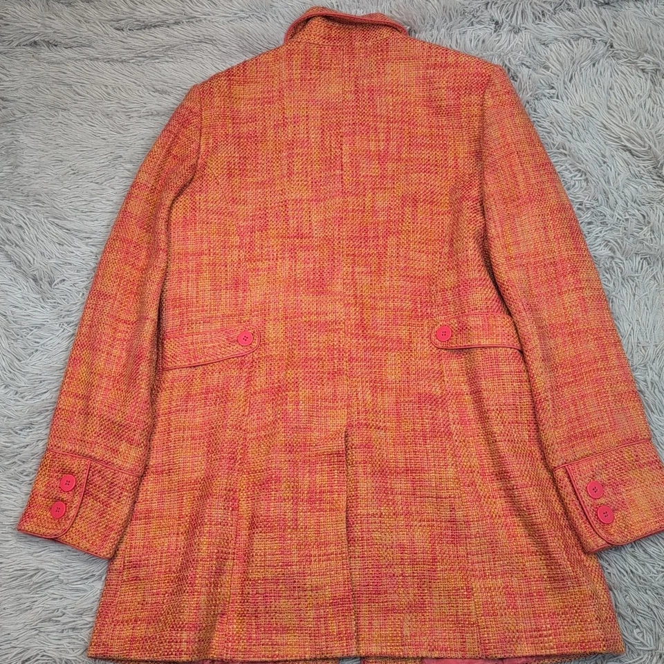 Dialogue Jacket Womens 14 Linen Trench Coat Button Up Preppy Career Comfort - Image 2 of 4
