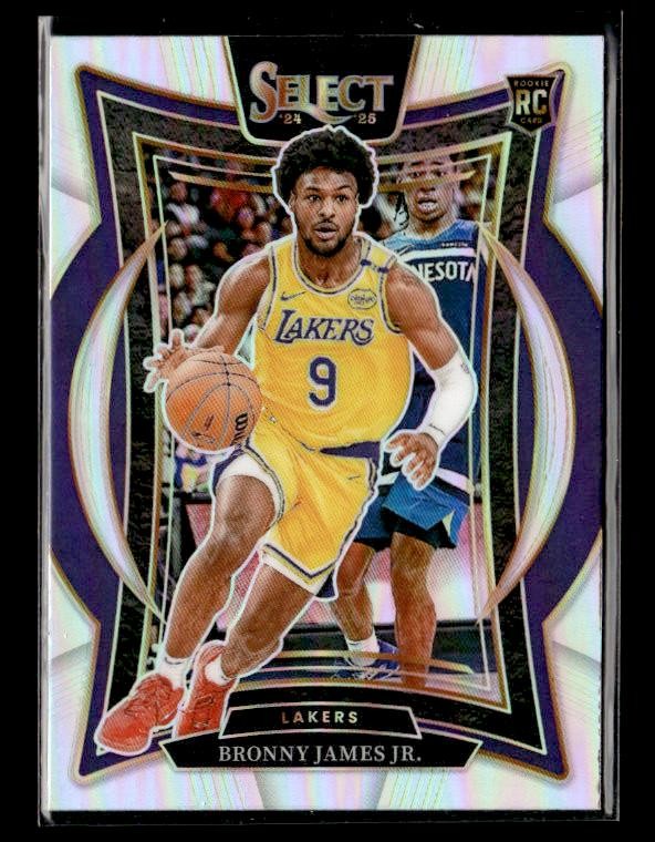 2024-25 Panini Select #90 Bronny James Jr. Rookie Silver Prizm Lakers