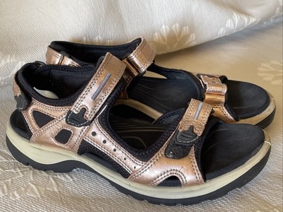 Ecco Yucatan Rose Gold Hiking Adjustable Strappy Sandals Size 40 or US 9 - 9.5