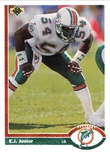 E.J. Junior 1991 Upper Deck #411 Miami Dolphins Football