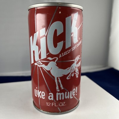 Vintage Kick  LIKE A MULE  12Oz. Empty Steel Soda Pop Can