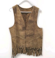 Leather Vest Unisex Suede Western Hippie Fringe Cowboy Boho Festival 60's 70's