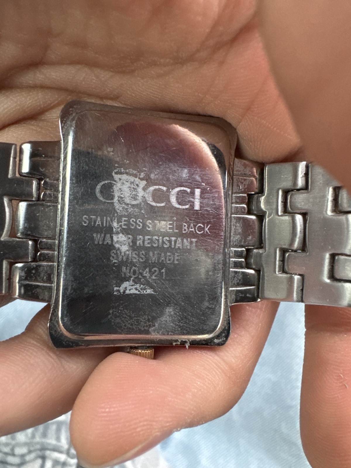 Gucci rectangular two-tone bracelet watch with a … - image 2