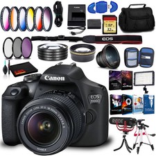 Canon EOS 2000D DSLR with EF-S 18-55mm f/3.5-5.6 IS II Lens Intl Model with