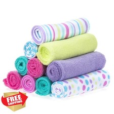 Spasilk Washcloth Wipes Set for Newborn Boys and Girls, Soft Terry Washcloth ...