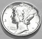 1945 P MERCURY DIME SUPERB GEM BU No Reserve  *J1840