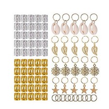80Pcs Hair Jewelry Braid Ring Cuff Decor Pendants Dreadlocks Beads Accessories