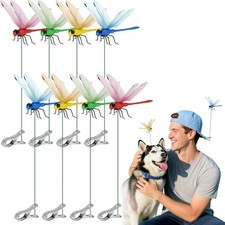 8X Lifelike 3D Dragonfly Clip Fly Deterrent Bug Repellent Garden Stakes Decor