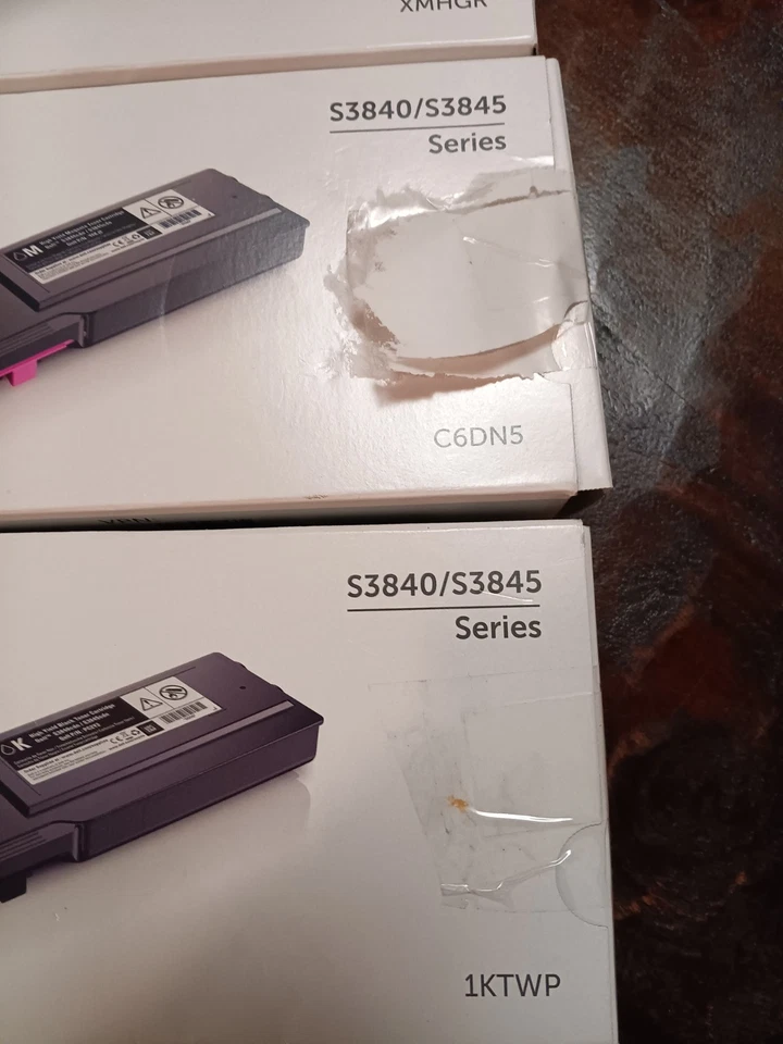 Juego de tóner color original Dell S3840 y S3845 C6DN5 XMHGR 1KTWP Foto 2 de 4