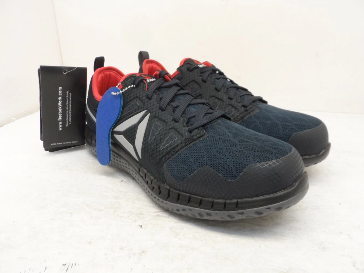 Reebok Work Boy s Low Zprint EH SR Steel Toe Athletic Work Shoes Navy Size 6.5M