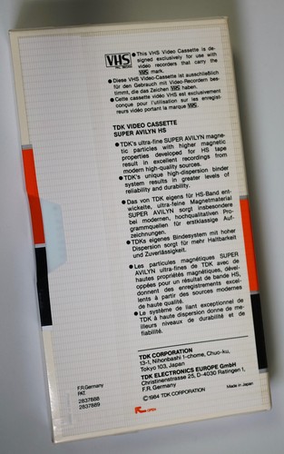 1984 TDK HS (240 min) High Quality Standard grade Super Avilyn VHS tape, sealed - Afbeelding 5 van 6